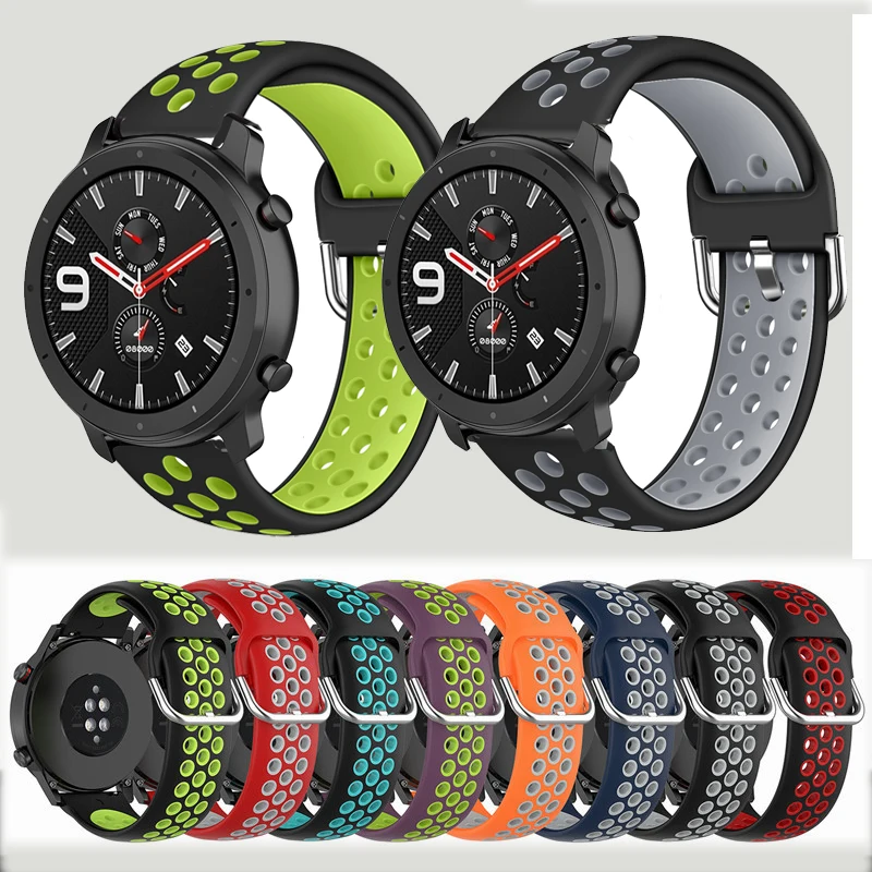 Силиконовый ремешок для Huami Amazfit GTR 47 мм 42 GTS BIP/Amazfit Stratos 2 3 сменный смарт-часов
