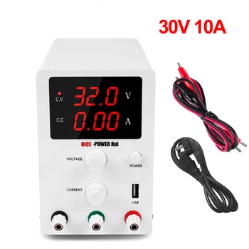 

DC Laboratory Regulated USB Power Supply 30V 10A Adjustable Lab Voltage Regulator Stabilizer Switching Bench Source AC 220 V