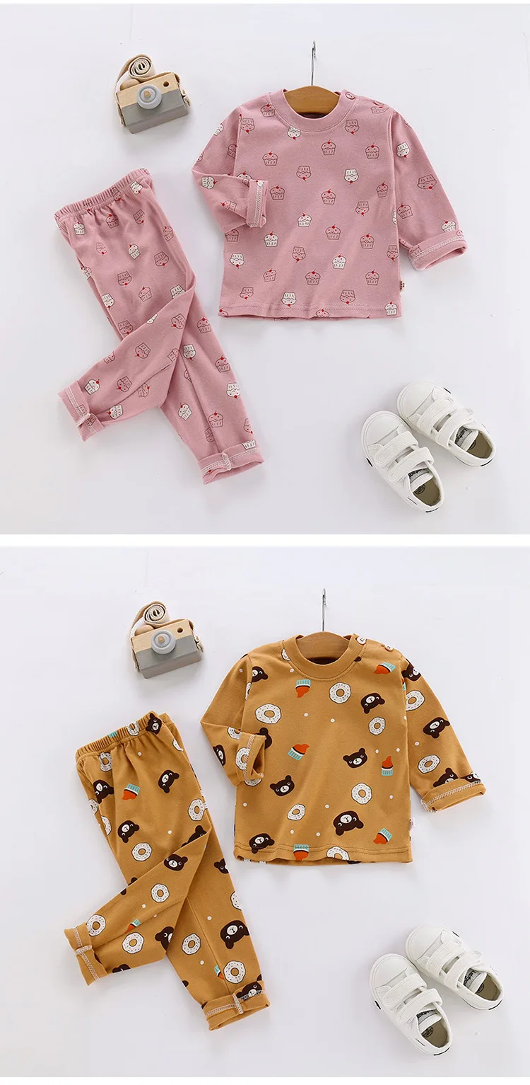 INS/Детские пижамы; хлопковая детская одежда; пижамы для маленьких мальчиков и девочек; модный топ с принтом+ штаны; одежда для сна с длинными рукавами; От 1 до 8 лет