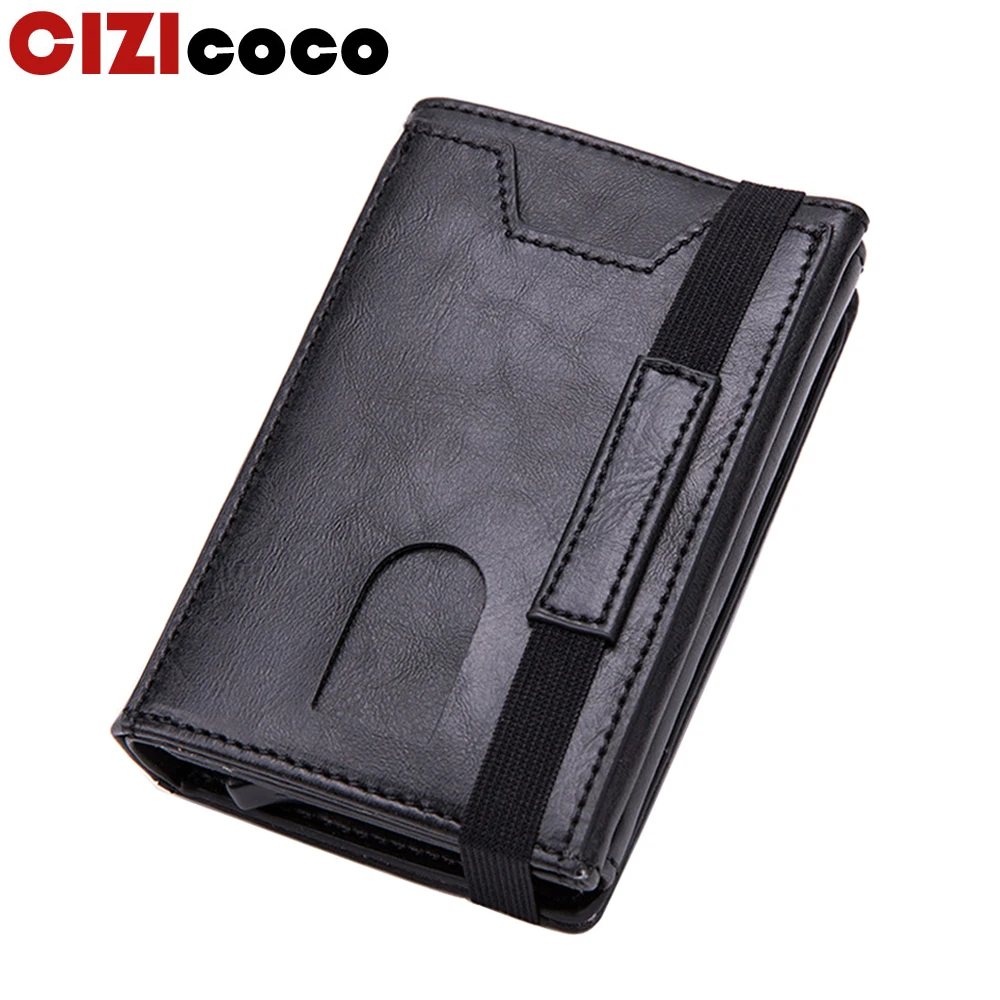 Men Wallets Purse Card-Holder Zipper Rfid Black Luxury Classic Big-Brand Cizicoco Male