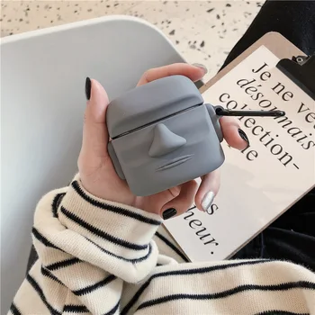 

For Airpods Pro Case 2020 Wireless Bluetooth Earphone Simulation Stone Statue 3D Protective Cover for Apple Airpods 3 Case Cover