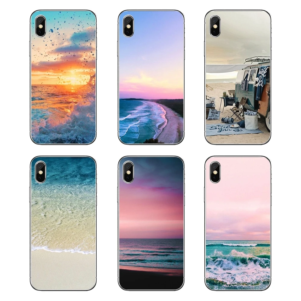 

Transparent Soft Cases Covers Summer Beach Sun Starfish Surfing Girls For Motorola Moto X4 E4 E5 G5 G5S G6 Z Z3 G3 C Play Plus