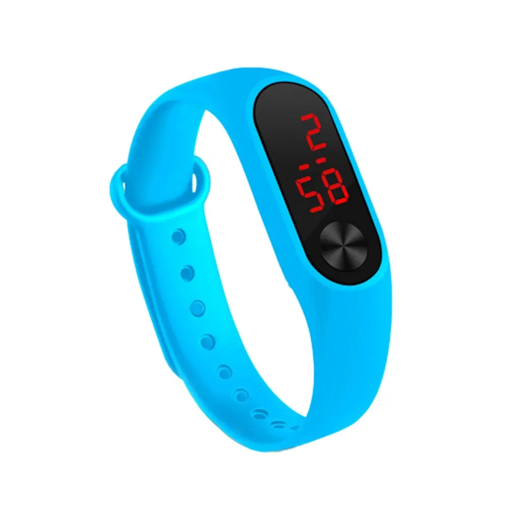Мужские и женские повседневные спортивные часы с браслетом, Белый светодиодный электронный цифровой карамельный цвет, силиконовые наручные часы для детей - Цвет: 6