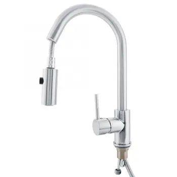 

Faucet Extenders Brass Single Handle Pull Down Brushed Nickel Kitchen Sink Faucet Children Hand Wash Tools