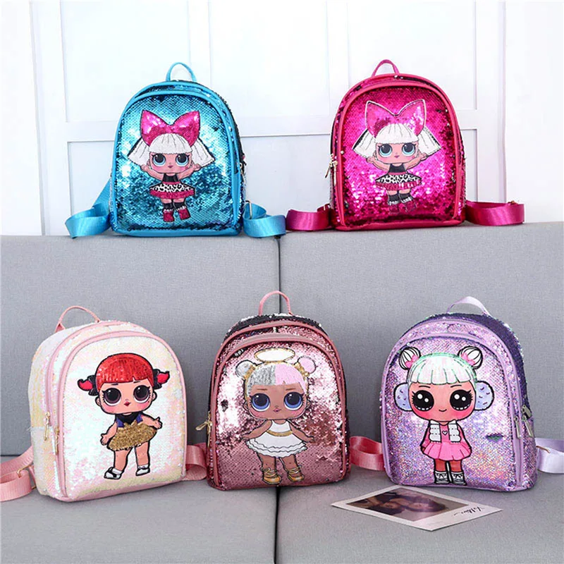 

Children Fashion Cute Sequin Backpack CHILDREN'S Outing School Bag Suspender Strap Regulation Do Parent And Child