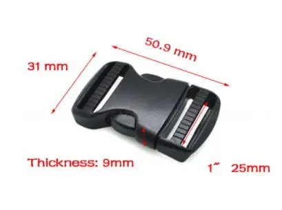 25mm 1 шт. 3/"~ 2" лямки пластиковые боковые пряжки двойной регулируемый тонкий пояс Molle тактический рюкзак собачий ремень пряжка - Color: 25mm