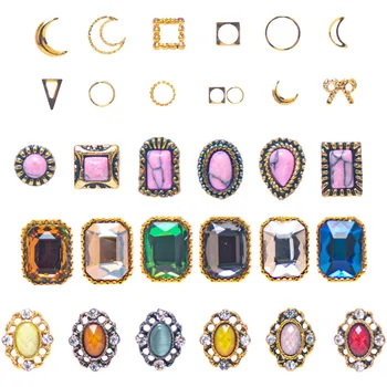 

KROFAUE 3D Nail Art Accessories Rhinestones For Nails Decoration Jewelry Deco With Tweezers Nails Art Tool