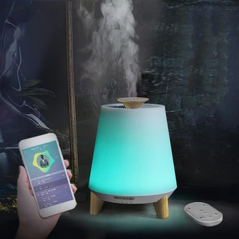 

EAS-Home Decor Smart Ultrasonic Aromatherapy Essential Oil Aroma Diffuser Music Humidifier Night Light Decoration Accesso