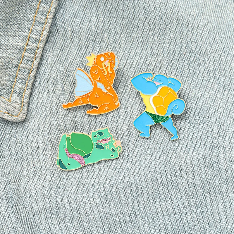 Strong Animal Fitness Elf Cartoon Lapel Pins Brooch Metal Badge Vintage Classics Jewelry Kids Gifts Collection | Дом и сад