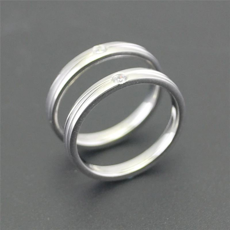 Роскошное обручальное кольцо из нержавеющей стали 3 мм для женщин ювелирные