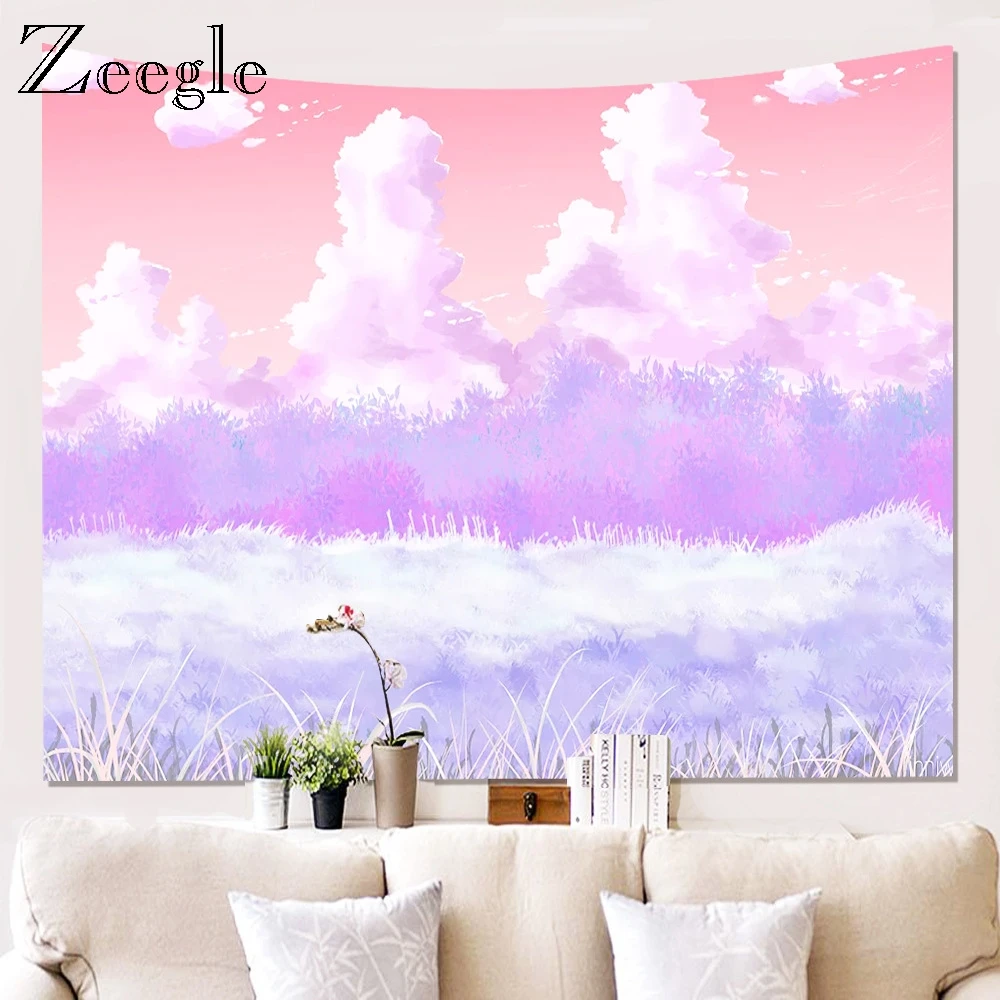 Zeegle Tapestry Wall Hanging Hippie Beach Rug Polyester Kitchen Tablecloth Home Art Psychedelic Tapestry Picnic Mat Beach Towel