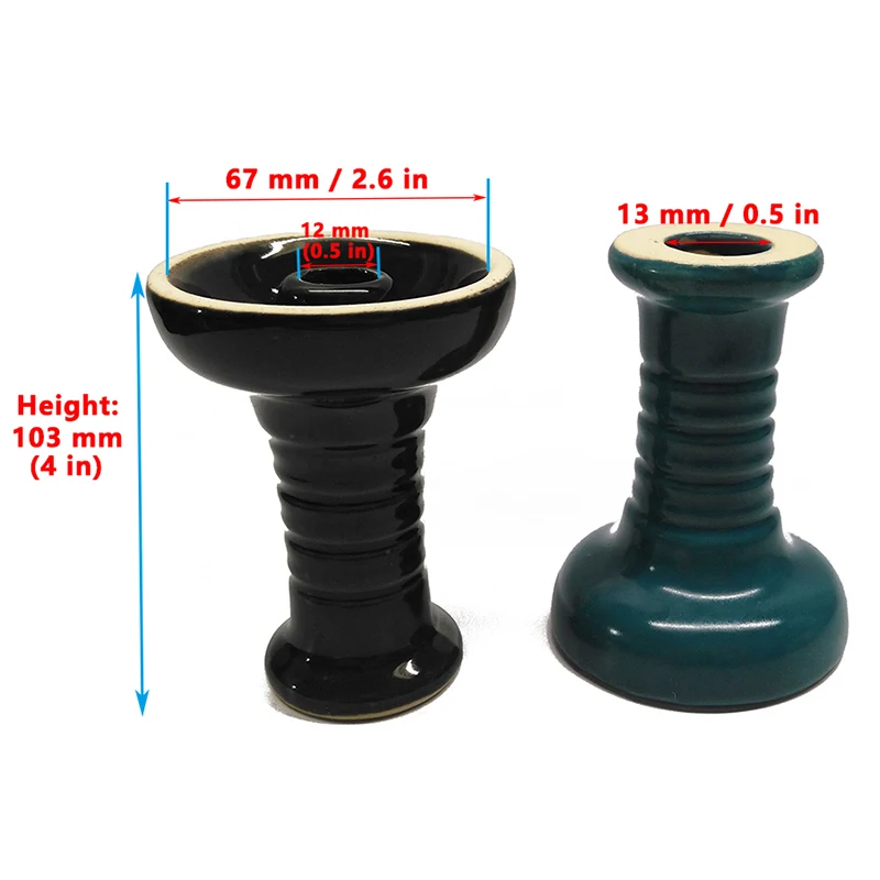 Funnel Ceramic Hookah Bowl Black Shisha Cup Green Flavor Holder Yellow Hookha Head Red Narguile Smoking Blue Phunnel Tobacco Pot