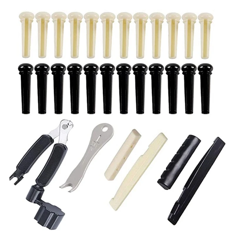 Acoustic Guitar Bridge Pins String Peg Parts Replacement Kit For Bass Ukulele Banjo | Спорт и развлечения