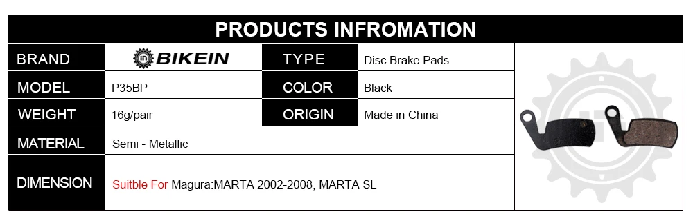 4 пары велосипедных резиновых дисковых тормозных колодок для Magura MARTA 2002-2008 MARTA SL Велоспорт Горный велосипед MTB колодка для гидравлического тормоза