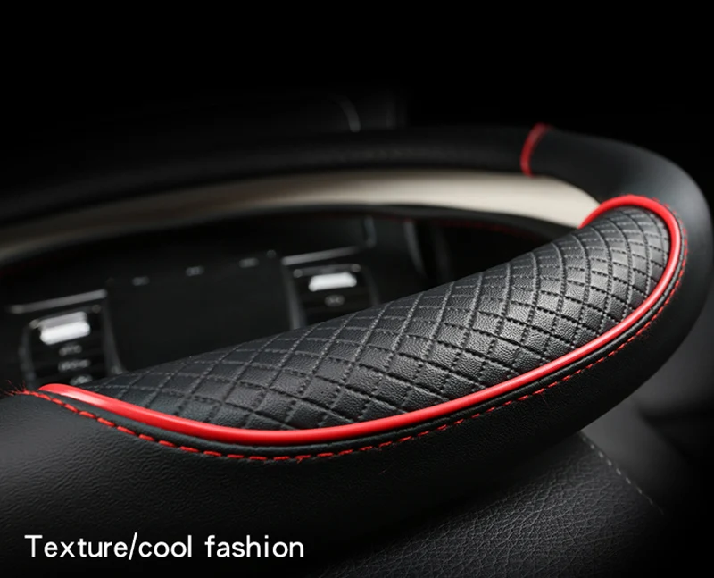 Car Steering Wheel Cover D Type PU Leather For Nissan X-trail Qashqai Rogue Sport Rogue 2017 2018 2019 2020 2021 Altima Versa car windshield sun shade