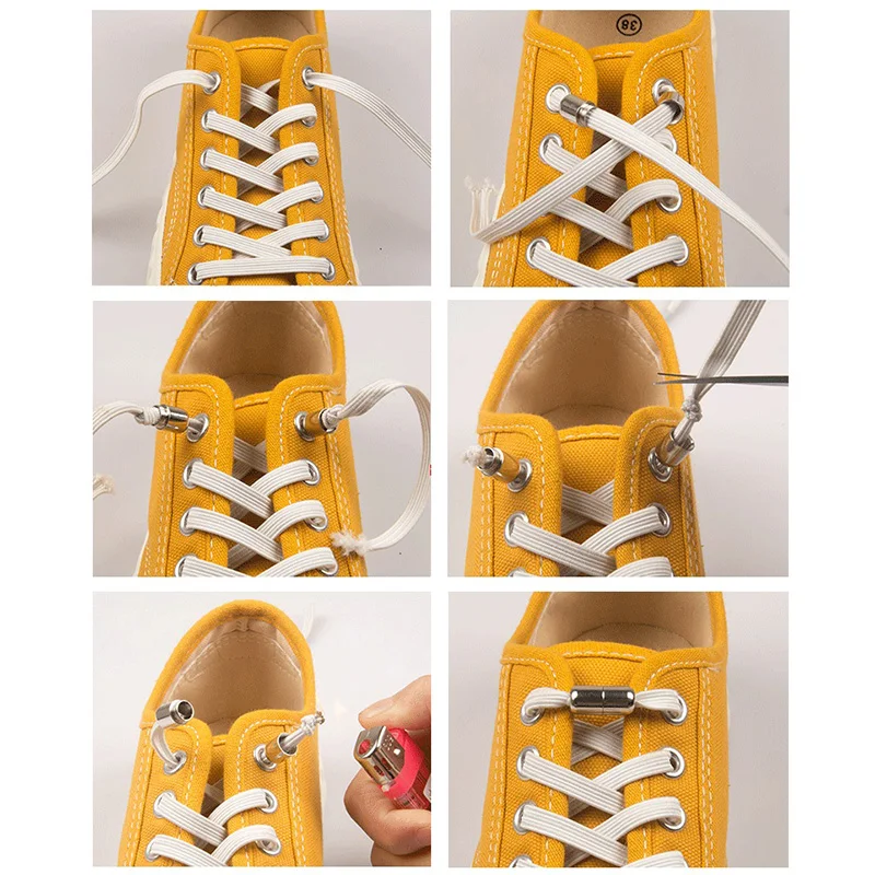 Новые эластичные шнурки без завязок полукруглые шнурки для детей и взрослых кроссовки шнурки быстро ленивые металлические ботинки со шнурками