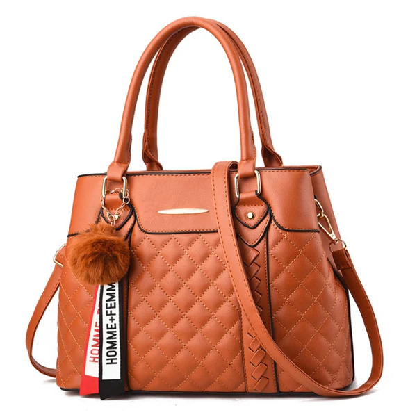 ACELURE, Элегантные дизайнерские женские сумки-мессенджеры из искусственной кожи, одноцветная сумка через плечо с помпонами, большая сумка для покупок - Color: Orange