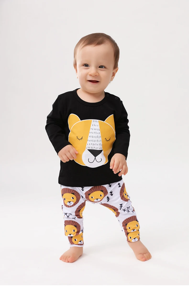 TinyPeople/ г. Новая осенняя одежда для маленьких мальчиков комплект одежды из 2 предметов для маленьких девочек, одежда для новорожденных roupa infantil, модная детская одежда