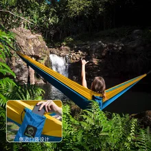 Hamac de camping en nylon, portable, anti renversement, balançoire d'intérieur, couchage en plein air, repos dans les arbres, loisirs