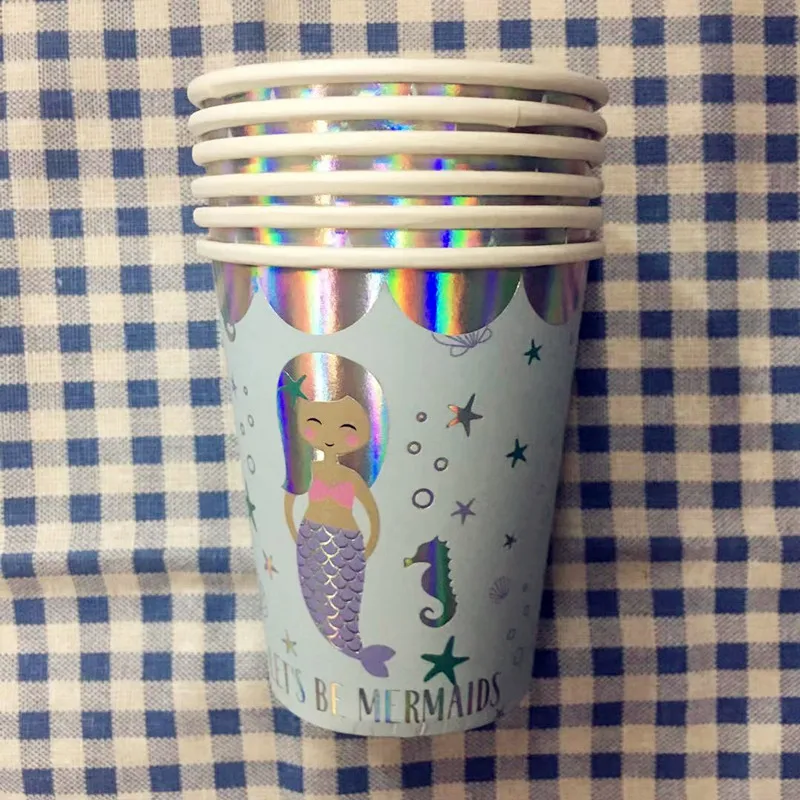 12 шт./компл. Let "s Be Mermaid тема одноразовые наборы посуды детский душ для свадьбы Гирлянда День Рождения украшения поставки
