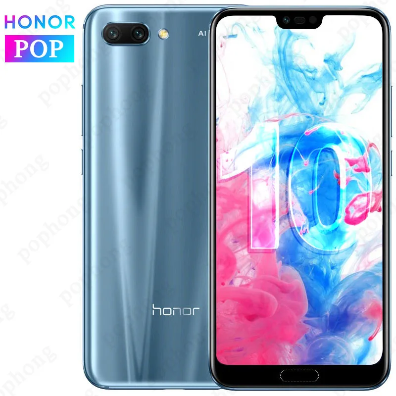 Оригинальный HONOR 10 Мобильный телефон 5 84 дюймов Android 8 1 Kirin 970 Octa Core face ID 2280x1080 24.0MP +