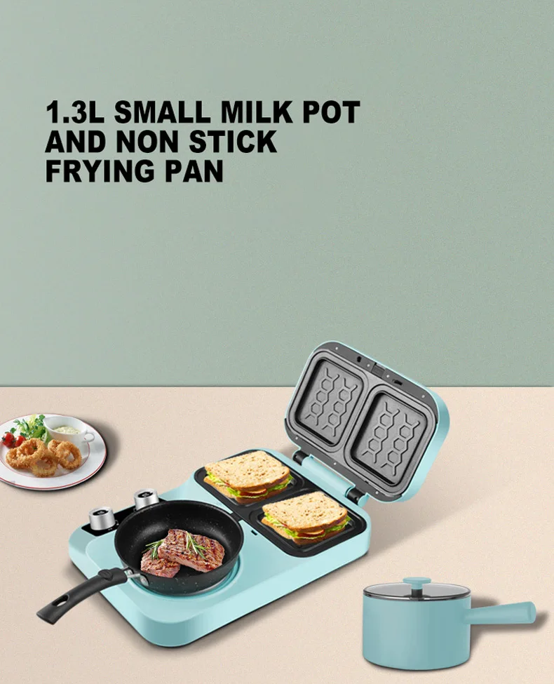 Description Picture 6 of itemMultifunctional Breakfast Machine Sandwich Maker Small Household Waffle Toast Bread Making Machine