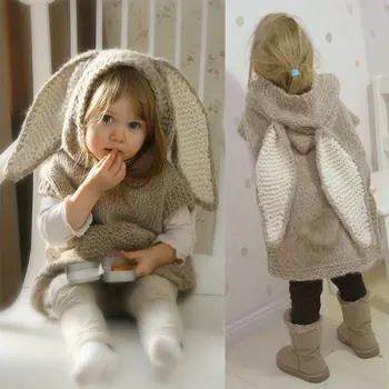 

Rabbit Ear Sweater Cute Fashion Sweater Children’s Gift Children’s Clothing Thicken Warm Hoodie and Knitwear Comfortable Sweater