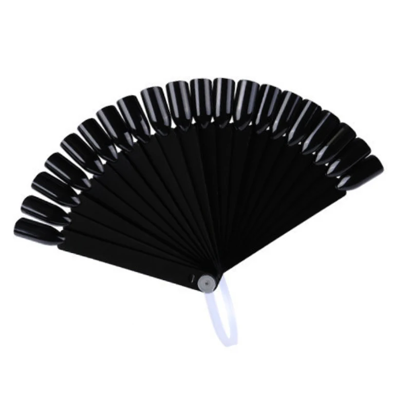 

32pcs White Clear Black False Nail Tips Display Board Fan Shaped Polish Color Card Manicure Nail Art Practice Show Display Tools