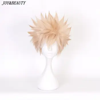 

JOY&BEAUTY My Boku no Hero Academia Bakugou Katsuki Bakugo Synthetic Short Straight Linen Blonde Heat Resistant Cosplay Wig