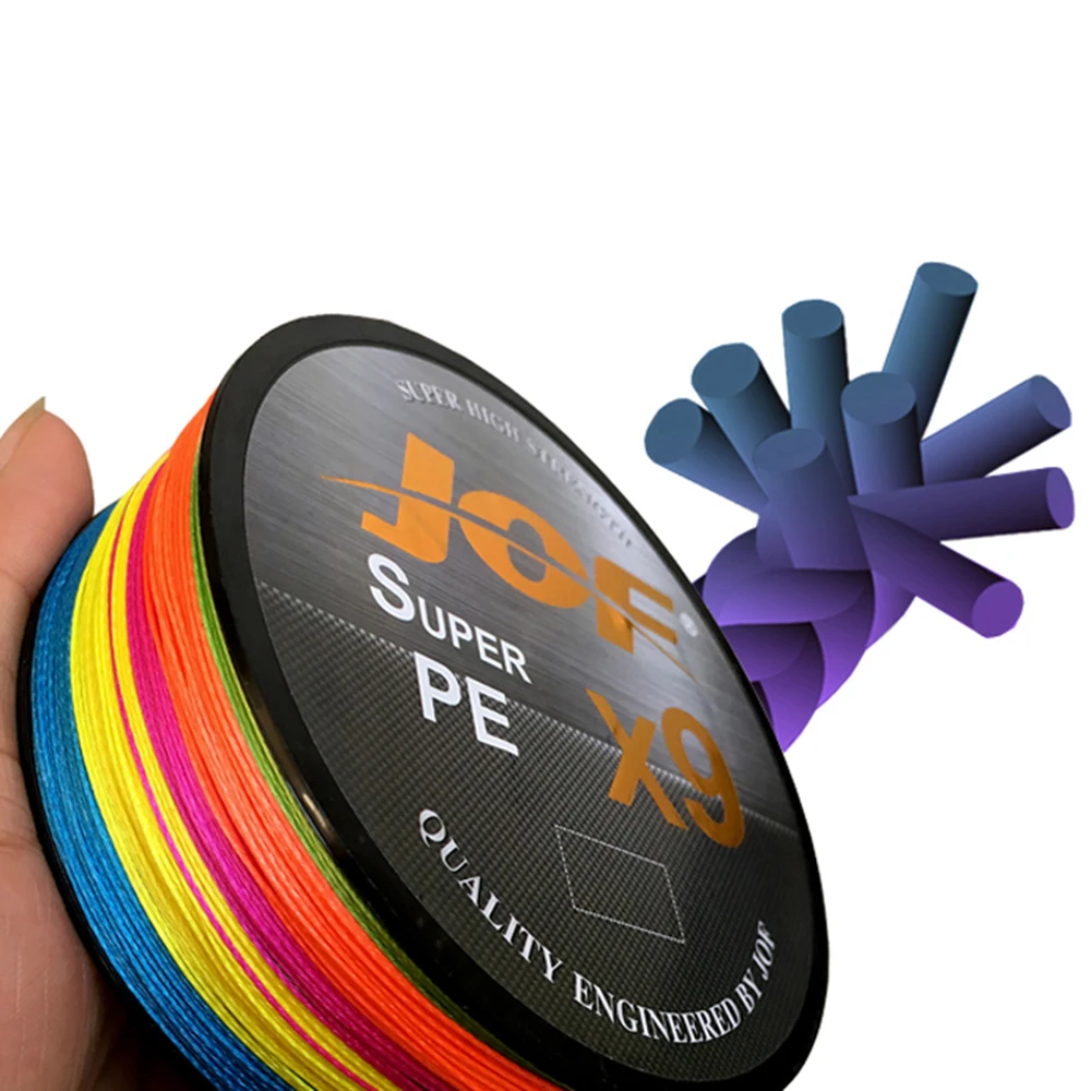 JOF 9 Weaves Fishing Line 500M 300M 100M 9 Strands Braided Fishing Line Multifilament PE Line 20 24 35 40 50 65 80LB JOF 9 Weaves Fishing Line 500M 300M 100M 9 Strands Braided Fishing Line Multifilament PE Line 20 24 35 40 50 65 80LB