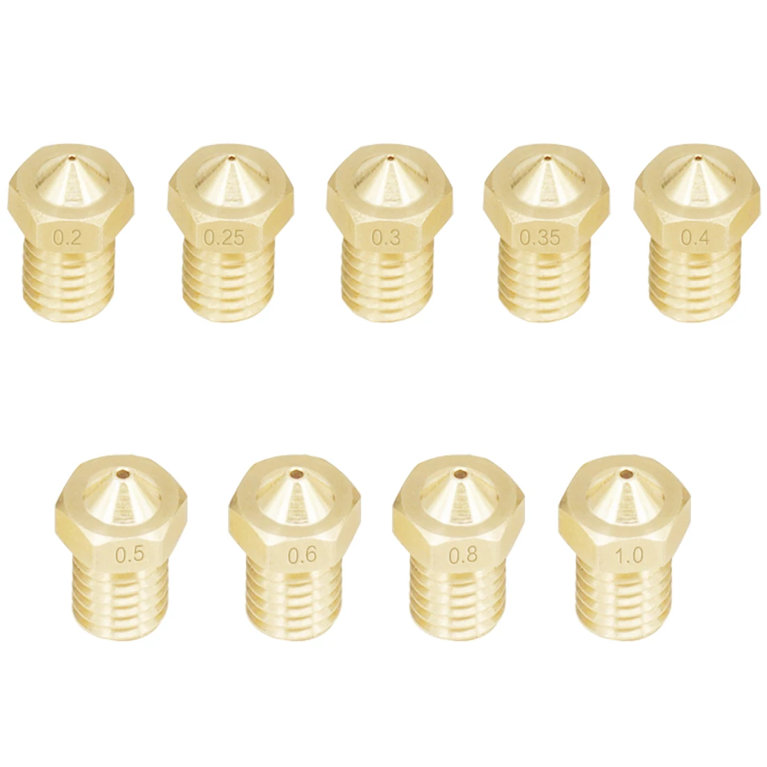 3D V6 латунная насадка 0 2 25 3 4 5 6 8 1 мм для V5 J head Hotend 75 филаментный экструдер принтеры