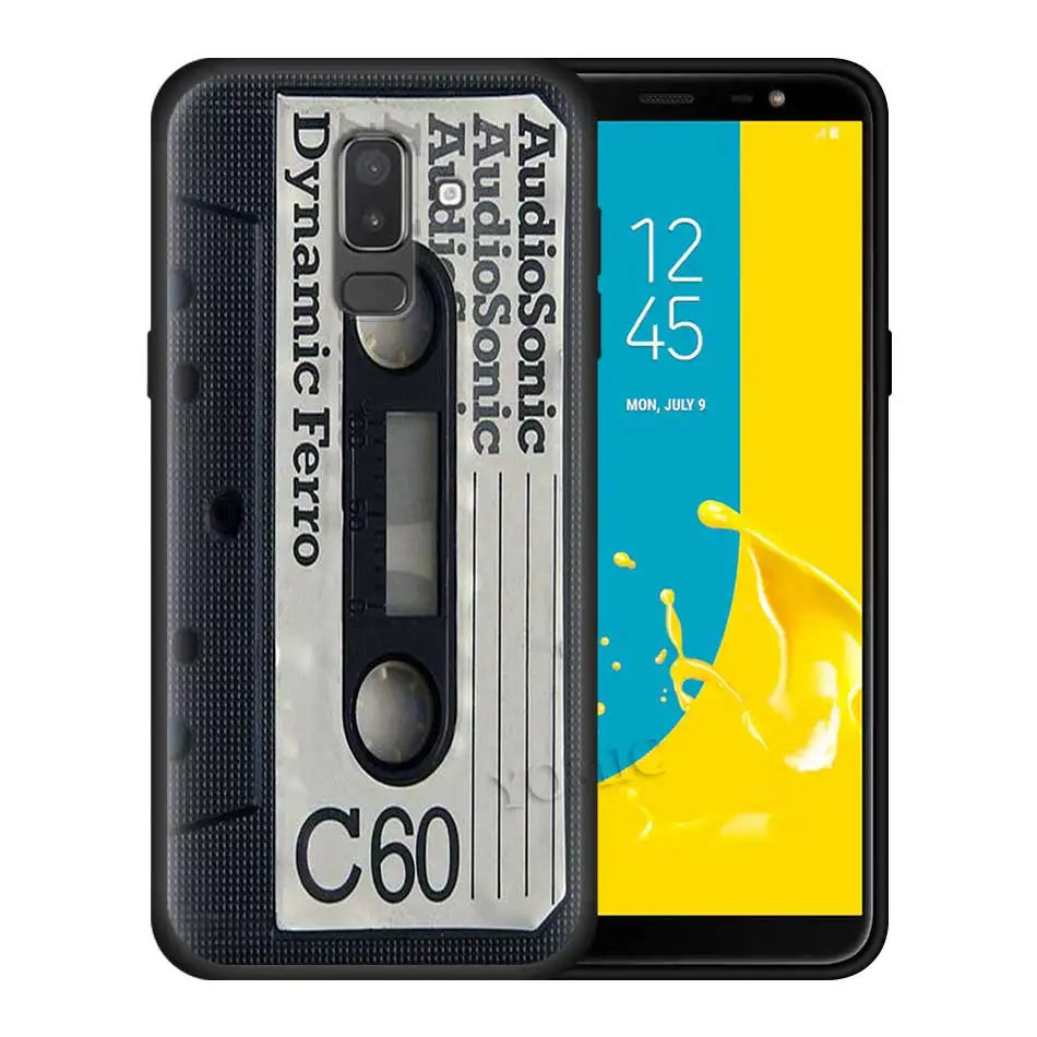 Классический ретро чехол в виде кассеты для samsung Galaxy J8 J6 J4 A6 A7 A8 A9 плюс M10 M20 M30 S M40 силиконовый чехол для телефона с изображением на задней панели Чехол