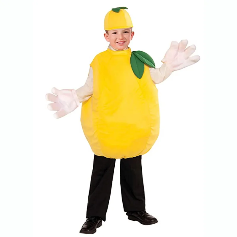 

NEW Cute Child Children lemon Fruit Cosplay Costumes For Boys Girls Halloween Carnival Party Stage Performance Costume