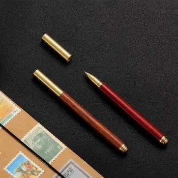 

Vintage Brass Sandalwood Commercial Pen Wooden Pen Gel Pen School Writing Stationery Pen Gifts Office Supplies A8O3
