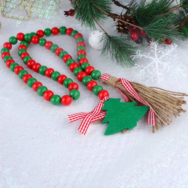 Wood Bead Christmas Garland 