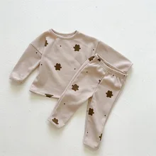 Ensemble pyjama à manches longues pour enfants, Costume de printemps pour bébés garçons, vêtements de maison mignons pour nouveau nés, 2022