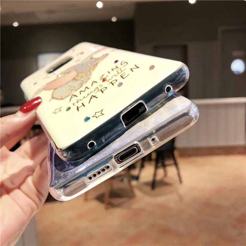 Блестящее со стразами чехлы для huawei P30 P20 Pro Mate20 Pro слон с крыльями мягкий чехол для Honor 20 Pro Nova 3 4 back fundas