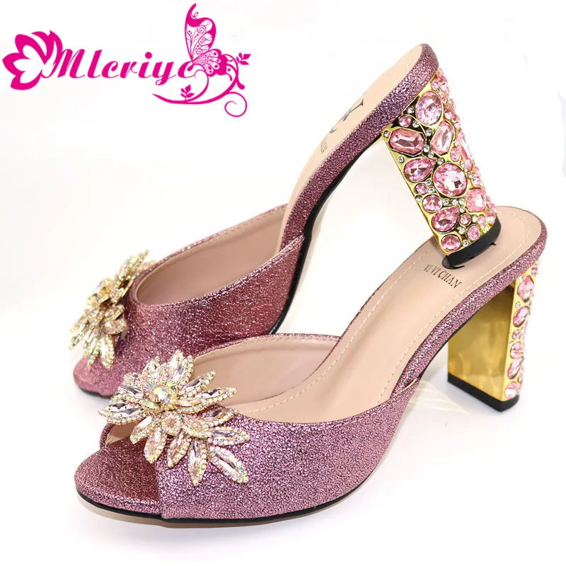 

New Arrival Pink Color Shoes To Match Wedding 2020 African Wedding Shoes Without Bag Set Matching Shoes for Party