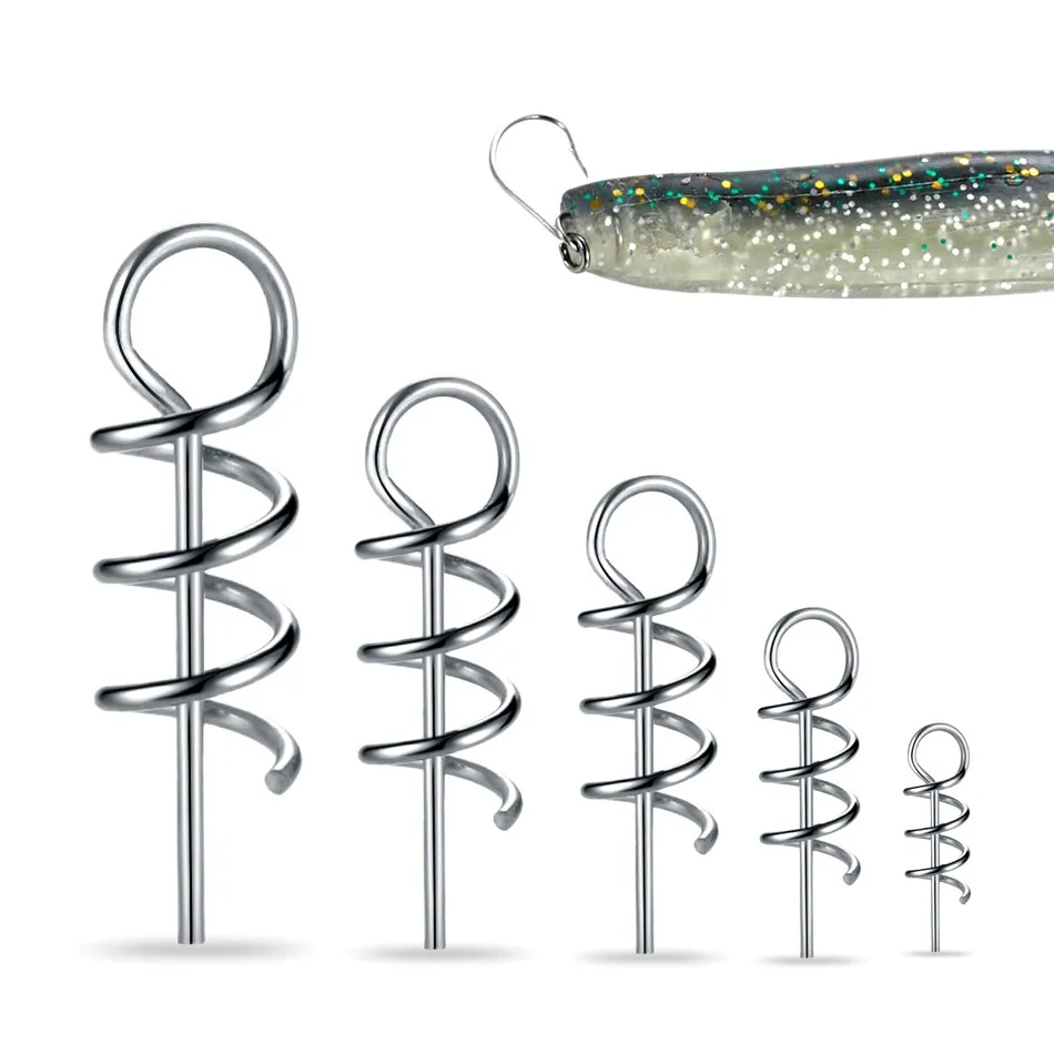 50 or100pcs/Lot Spring Lock Pin Crank Hook Fishing Connector 7MM-42MM Stainless Steel Swivels&Snap Soft Bait Accessories