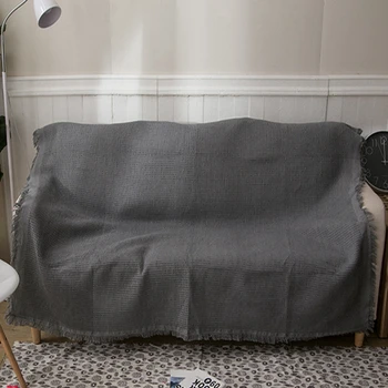 

Nordic Style Throw Blanket Rock Grey Knitted Thread Cotton Tapestry Couch Cover On Sofa Bed Plane Travel Decoration Sofa Blanket