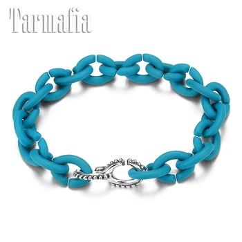 

2020 Personalized Rubber Bracelets Metal Beads Women Accessories Hard Rubber X Chain Bracelets Jewelry Gifts