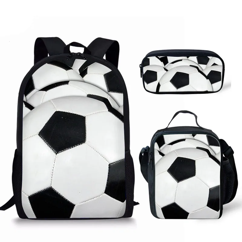 Cool Soccer 3D Print School bag Set for Teenage Girls Boys Bookbag Children Book Bags Kids Backpack Schoolbags Student Bagpack