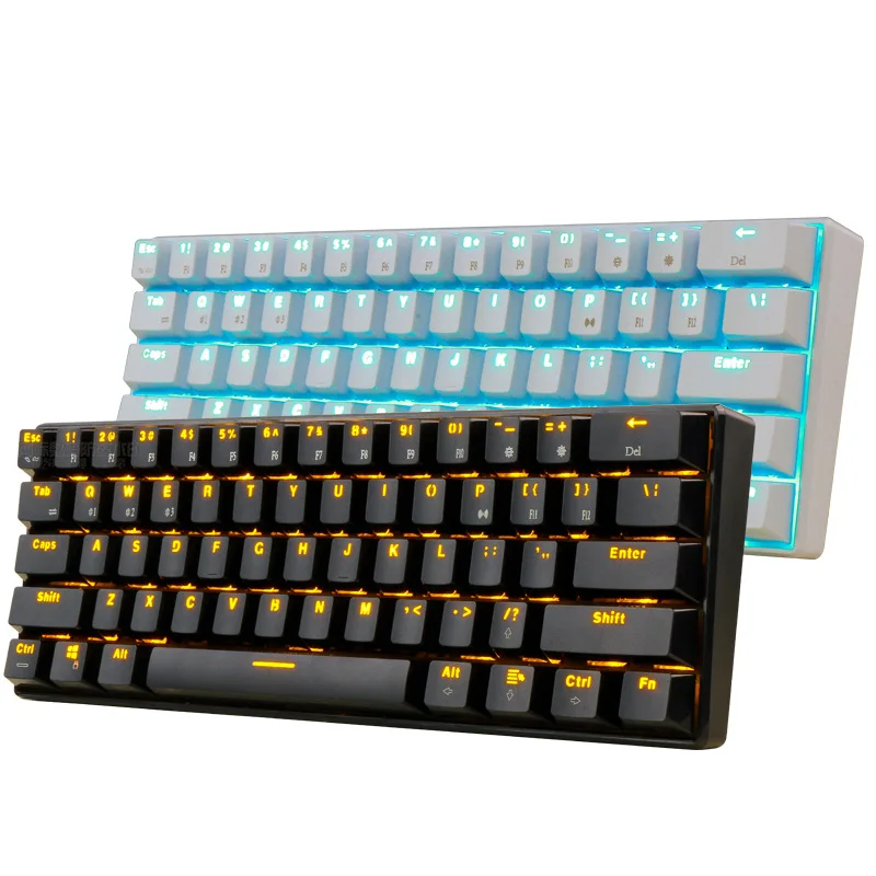 Механические игровые клавиатуры Bluetooth тонкие 61 клавиша RGB Одиночная подсветка