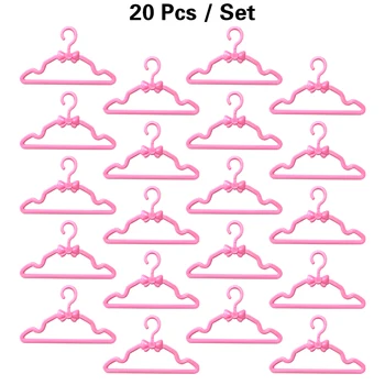 

NK 20 Pcs/lot Hangers Dress Clothes Cute Mini Doll Hangers Dress Clothes Wardrobe Holders For Barbie Doll Accessories 03F 3X