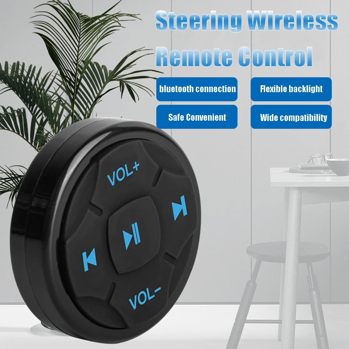 Universal Car Steering Wheel Wireless Bluetooth Remote Control Media