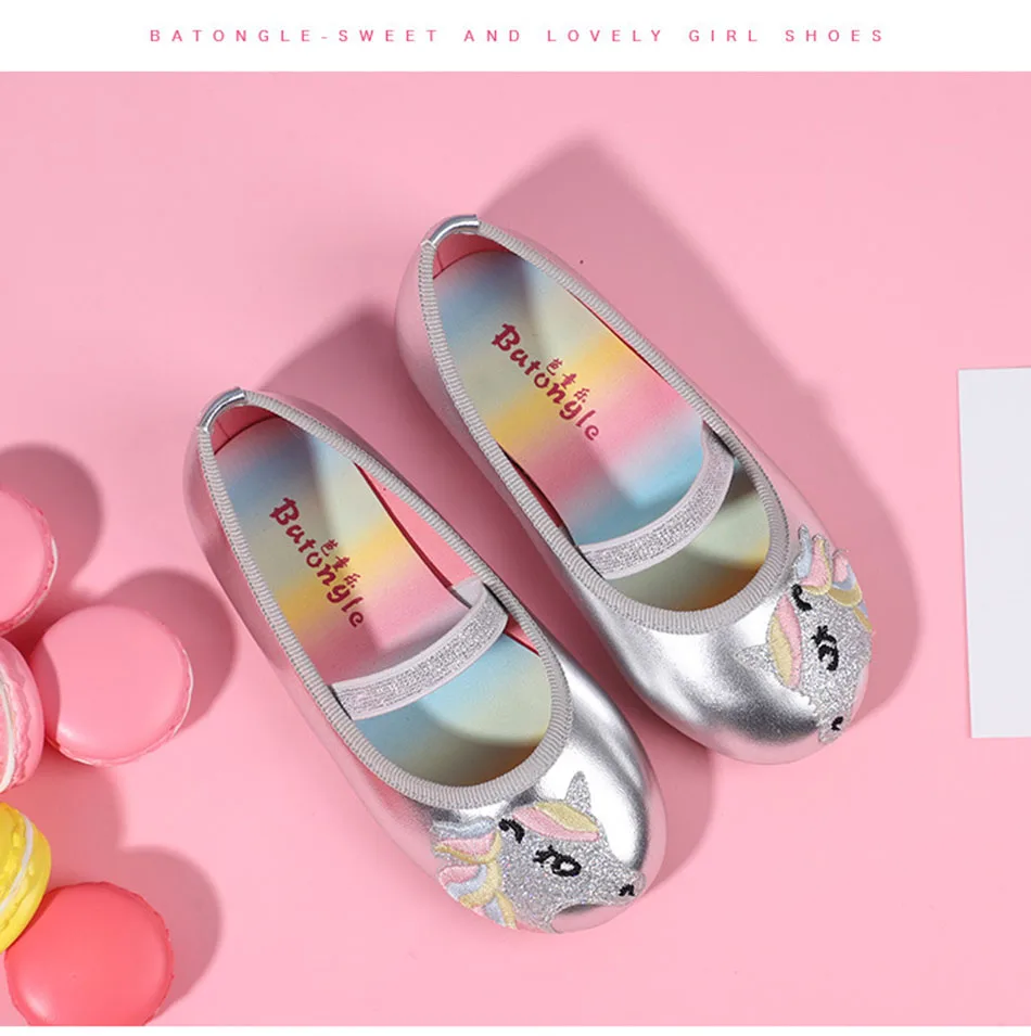 Toddler Girls Unicorn Birthday Shoes Kids Ballet Dancing Shoes