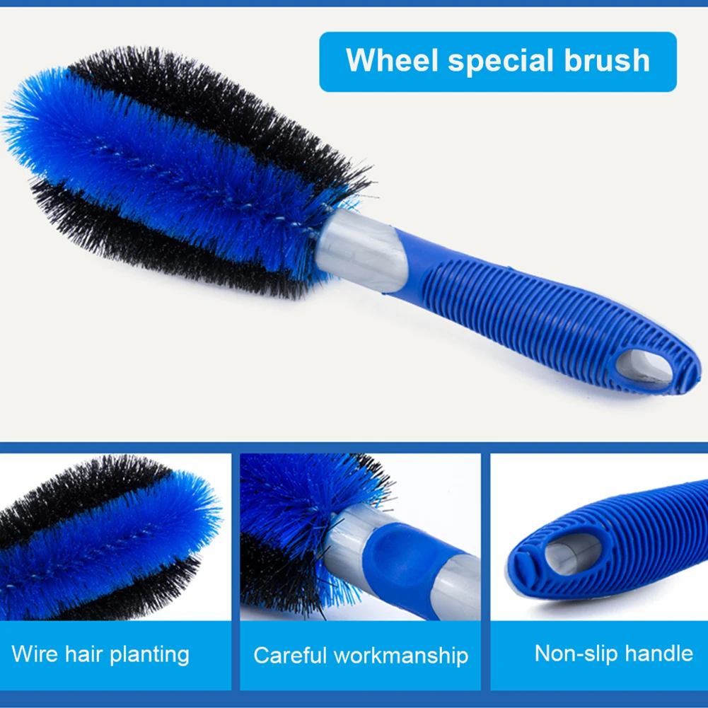 Car Wheel Brush Kit, Wheel Cleaning Brush Rim Cleaner Brush, Tire Brush fits Cars Motorcycle Bike Wheel Rims Cleaning(3 Pack