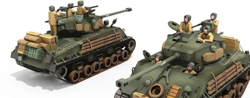 1:30 Sherman M4A3E8 Танк военное оружие 3D бумажная модель|Картонные конструкторы| |