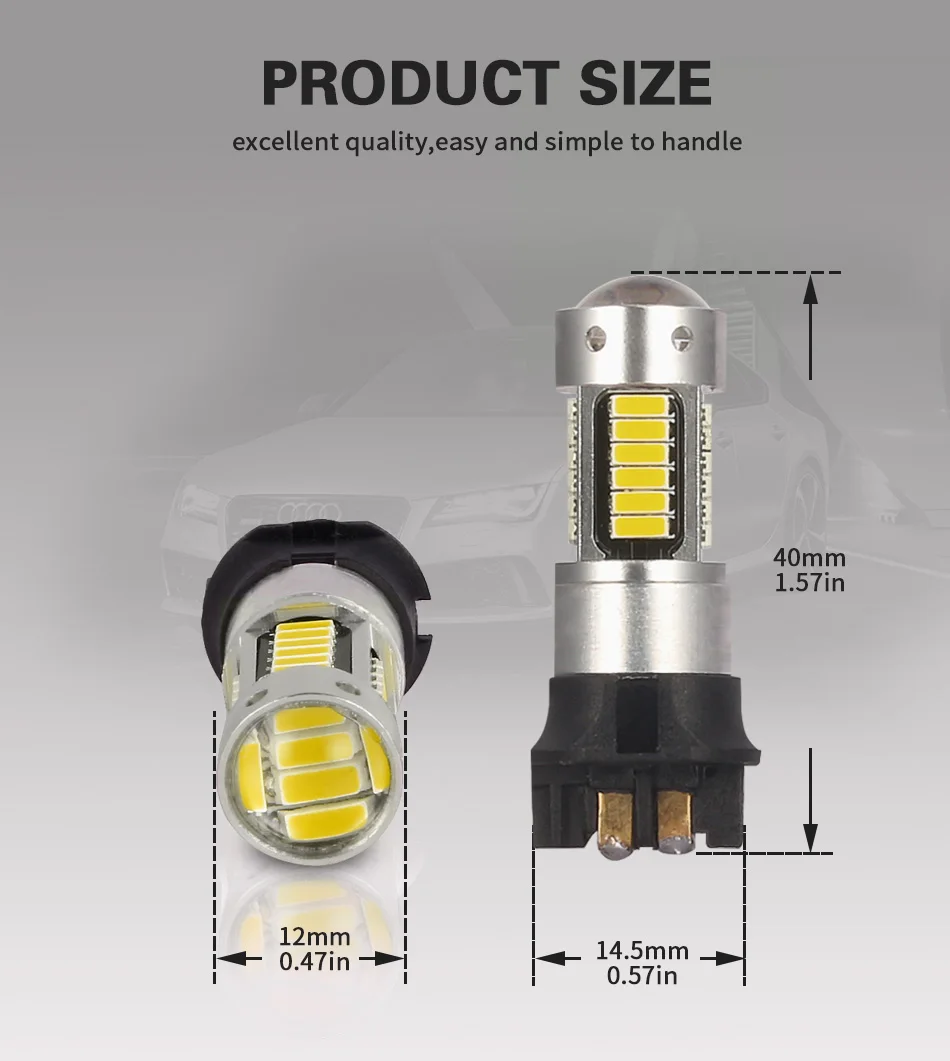 AILEO 2x без OBC Ошибка Canbus Белый светодиодный PW24W PWY24W лампы для Audi BMW VW поворотник DRL светильник 6000k 3000k желтый 12 В 600LM