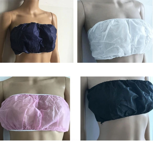 50Pcs/Set Women Non-Woven Disposable Bandeau Bra Strapless Tie Back Strap  Bralette Underwear Top Brassieres for Tanning - AliExpress